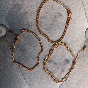Elegant Gold Chain Bracelet Set